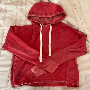 Red Cropped Hoodie